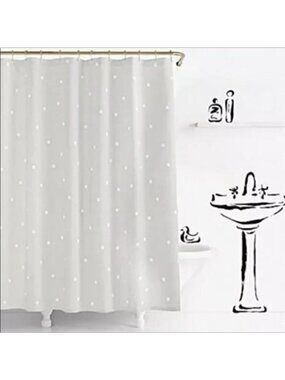 Kate Spade Deco Dot Gray Shower Curtain